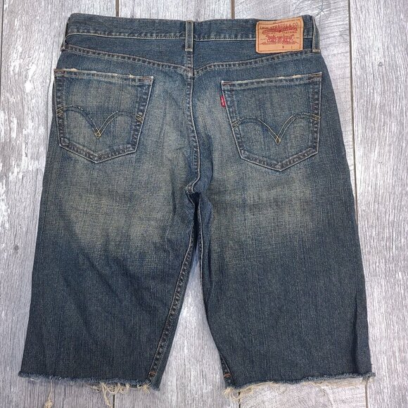 Levis Mens Denim 539 Shorts Size 34 Blue Vintage Straight Biker Cut Offs Y2K - Picture 2 of 7